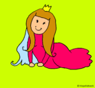 Dibujo Princesa contenta pintado por mona
