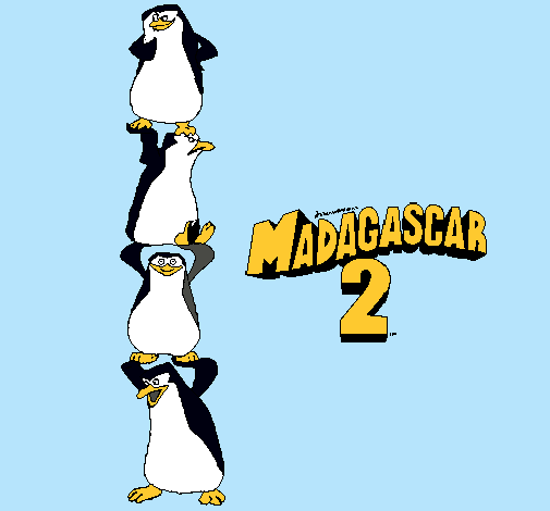 Dibujo Madagascar 2 Pingüinos pintado por donovan