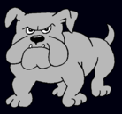 Dibujo Perro Bulldog pintado por perro