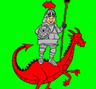 Dibujo Caballero San Jorge y el dragon pintado por Angelito 