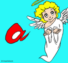 Dibujo Ángel pintado por disipulo