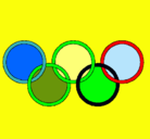 Dibujo Anillas de los juegos olimpícos pintado por aeiou
