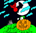 Dibujo Paisaje de Halloween pintado por RANAS}
