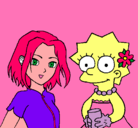 Dibujo Sakura y Lisa pintado por dafne