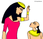 Dibujo Madre e hijo egipcios pintado por fernanda