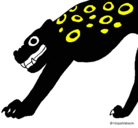Dibujo Estatua Jaguar pintado por aura