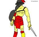 Dibujo Gladiador pintado por electro