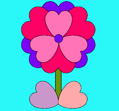Dibujo Flor de corazones pintado por alexmar