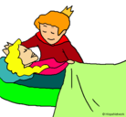 Dibujo La princesa durmiente y el príncipe pintado por pame