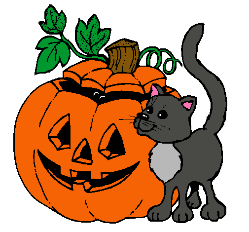 Calabaza y gato