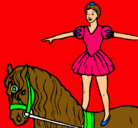 Dibujo Trapecista encima de caballo pintado por culito