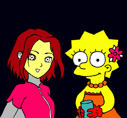 Dibujo Sakura y Lisa pintado por giuliano