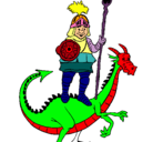 Dibujo Caballero San Jorge y el dragon pintado por dragon