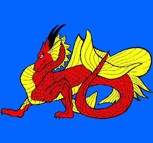 Dibujo Dragón de mar pintado por trons