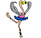 Dibujo Avestruz en ballet pintado por ABDEL