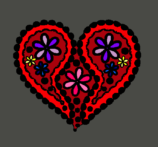 Dibujo Corazón de flores pintado por Hugo05