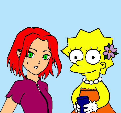 Dibujo Sakura y Lisa pintado por zaira