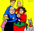 Dibujo Familia pintado por hold