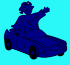 Dibujo Muñeca en coche descapotable pintado por sergi