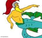 Dibujo Poseidón pintado por leyra