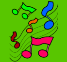 Dibujo Notas en la escala musical pintado por yamila