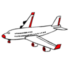 Dibujo Avión de pasajeros pintado por + colores