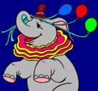 Dibujo Elefante con 3 globos pintado por ARIADNA