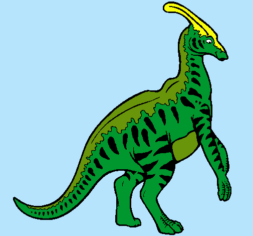 Dibujo Parasaurolofus con rayas pintado por mahdiak