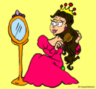 Dibujo Princesa y espejo pintado por Celia 