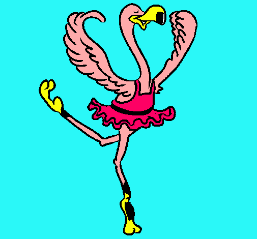 Dibujo Avestruz en ballet pintado por Joocy