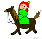 Dibujo Princesa a caballo pintado por parrochina