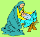 Dibujo Nacimiento del niño Jesús pintado por maluisa