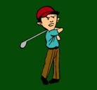 Dibujo Jugador de golf pintado por turi