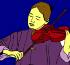Dibujo Violinista pintado por vuelve