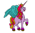 Dibujo Unicornio con alas pintado por lupita_andrea_1