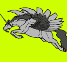 Dibujo Unicornio alado pintado por llai