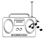 Dibujo Radio cassette 2 pintado por perro