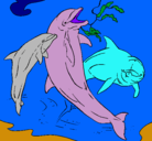 Dibujo Delfines jugando pintado por MegaAndrea