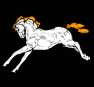 Dibujo Caballo corriendo pintado por lola