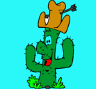 Dibujo Cactus con sombrero pintado por emma