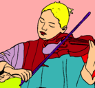 Dibujo Violinista pintado por ANALIA