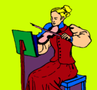 Dibujo Dama violinista pintado por ANALIA