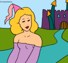 Dibujo Princesa y castillo pintado por maira