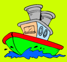 Dibujo Barco en el mar pintado por jhosmer