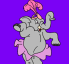 Dibujo Elefante bailando pintado por belu