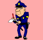 Dibujo Policía haciendo multas pintado por javi_arche