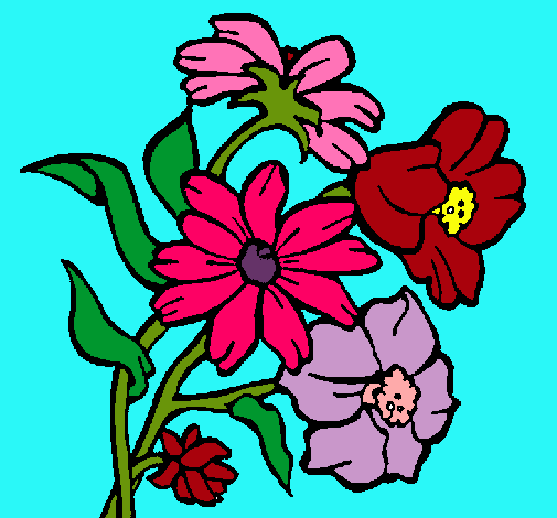 Dibujo Flores pintado por sirena
