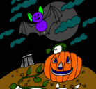 Dibujo Paisaje de Halloween pintado por sonic