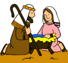 Dibujo Adoran al niño Jesús pintado por Rmago