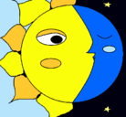 Dibujo Sol y luna 3 pintado por esme